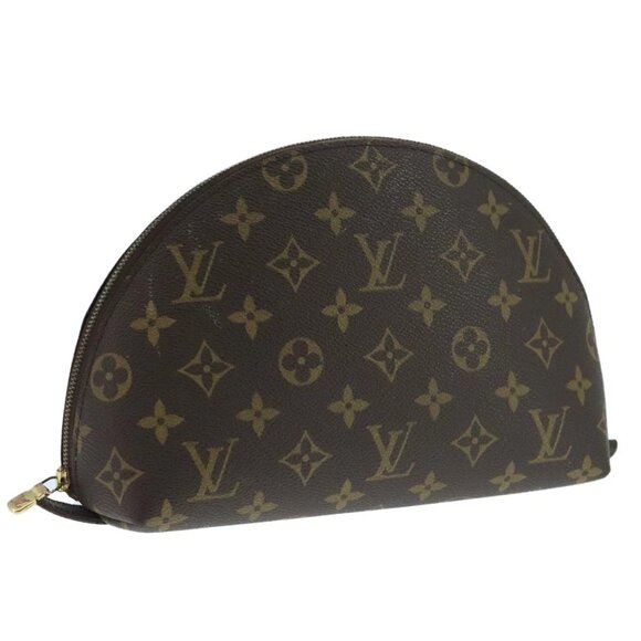 LOUIS VUITTON Monogram Trousse Demi Ronde Cosmetic Pouch M47520 LV Auth 104264 - Picture 1 of 16